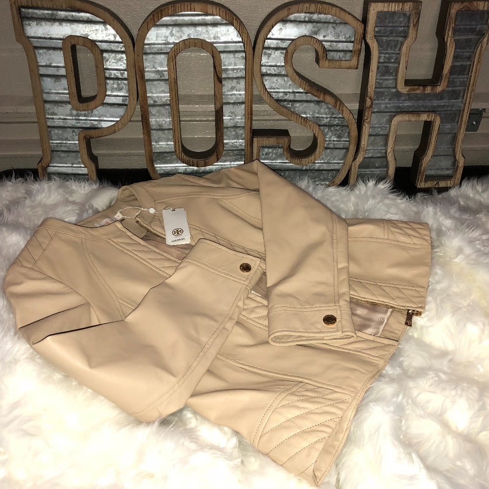 Tory Burch Daphne Jacket Beige Lambskin